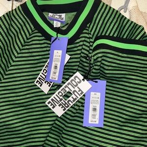 Future Collective Green and Black Striped Top and skirt set NWT